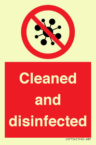 Cleaned and disinfected